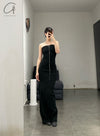 Marc Le Bihan 21915 Silk Shrinkage Stretch One-Piece Dress Collection French High-Level Handmade MLB-21942-HEI Black PMLB4